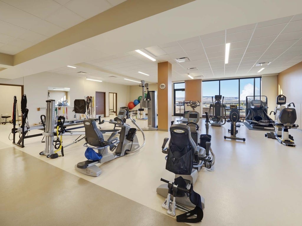 Rehabilitation center with exercise machines