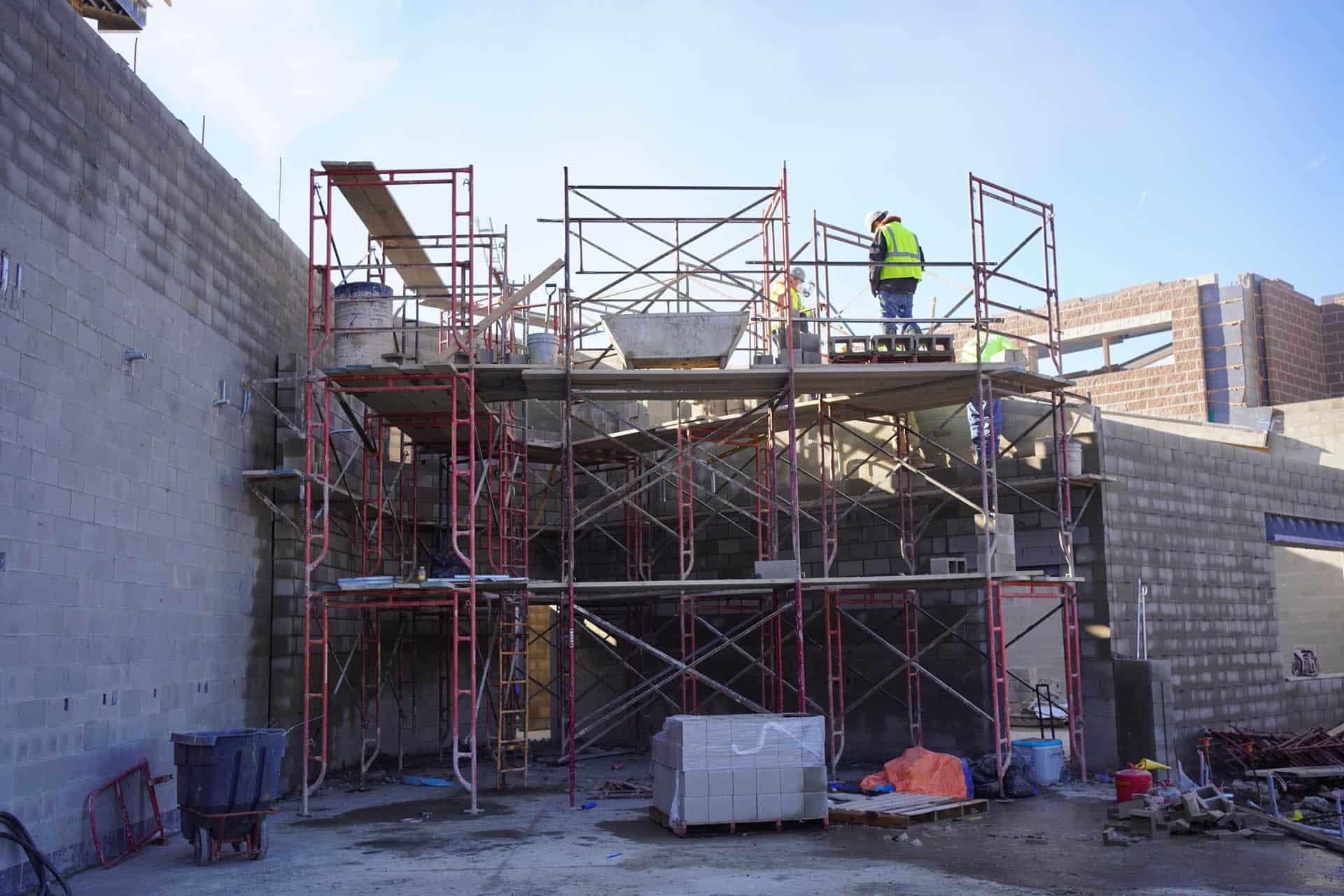 Scaffolding at construction site