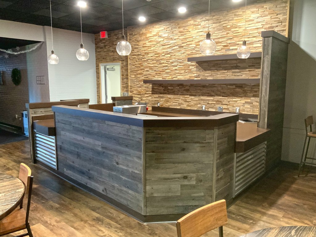 Kitchen cabinetry in office breakroom