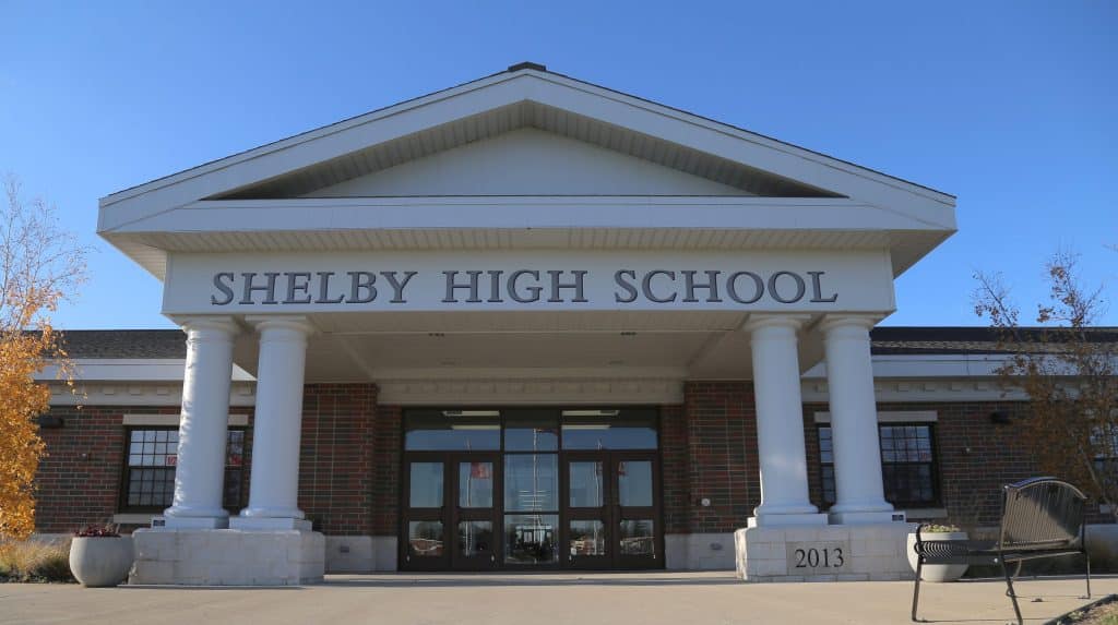 Entrance to Shelby High School.